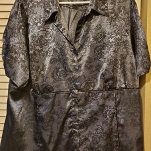 Pattern Black/Dark Gray Blouse